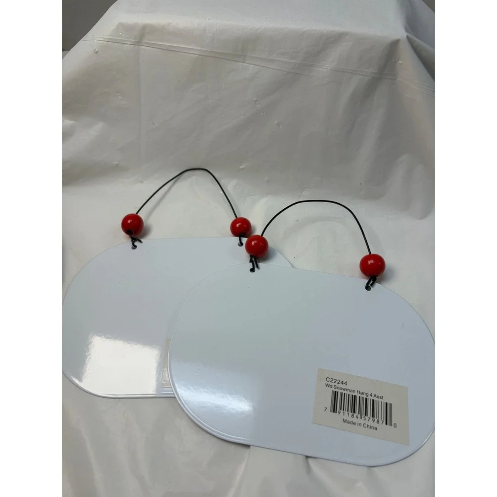 Set of 2 Snowman Christmas metal Wall Hanging Signs Holiday Decor C22244